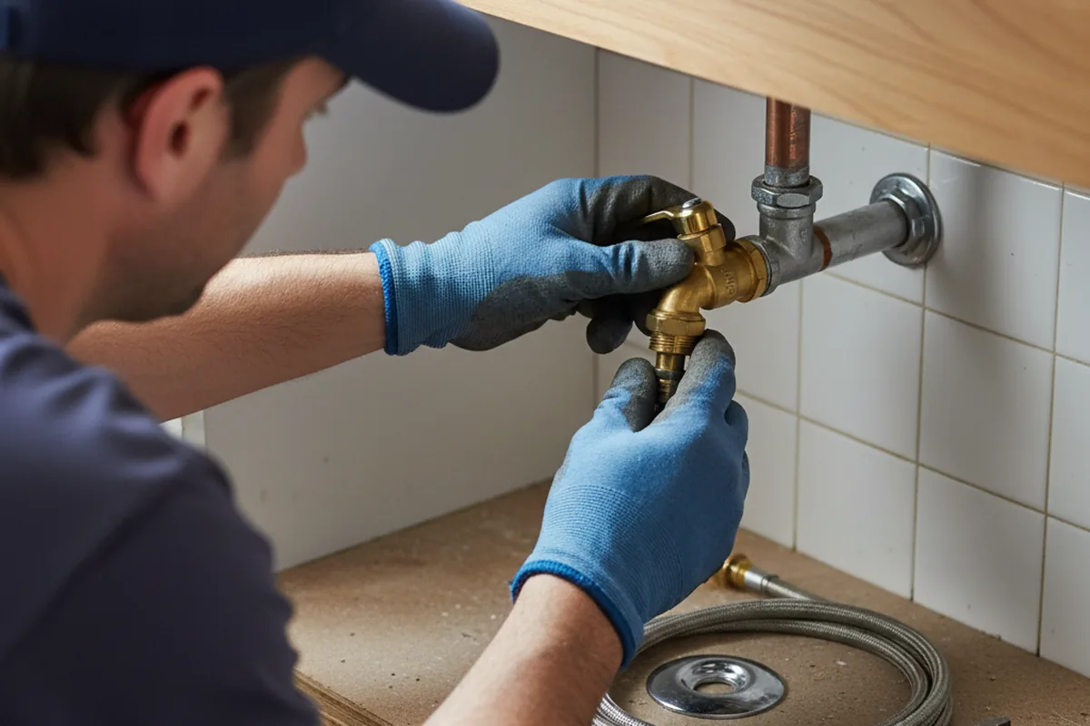 Shutoff valve and fitting work during Faucet and Fixture Repair in Tuskegee
